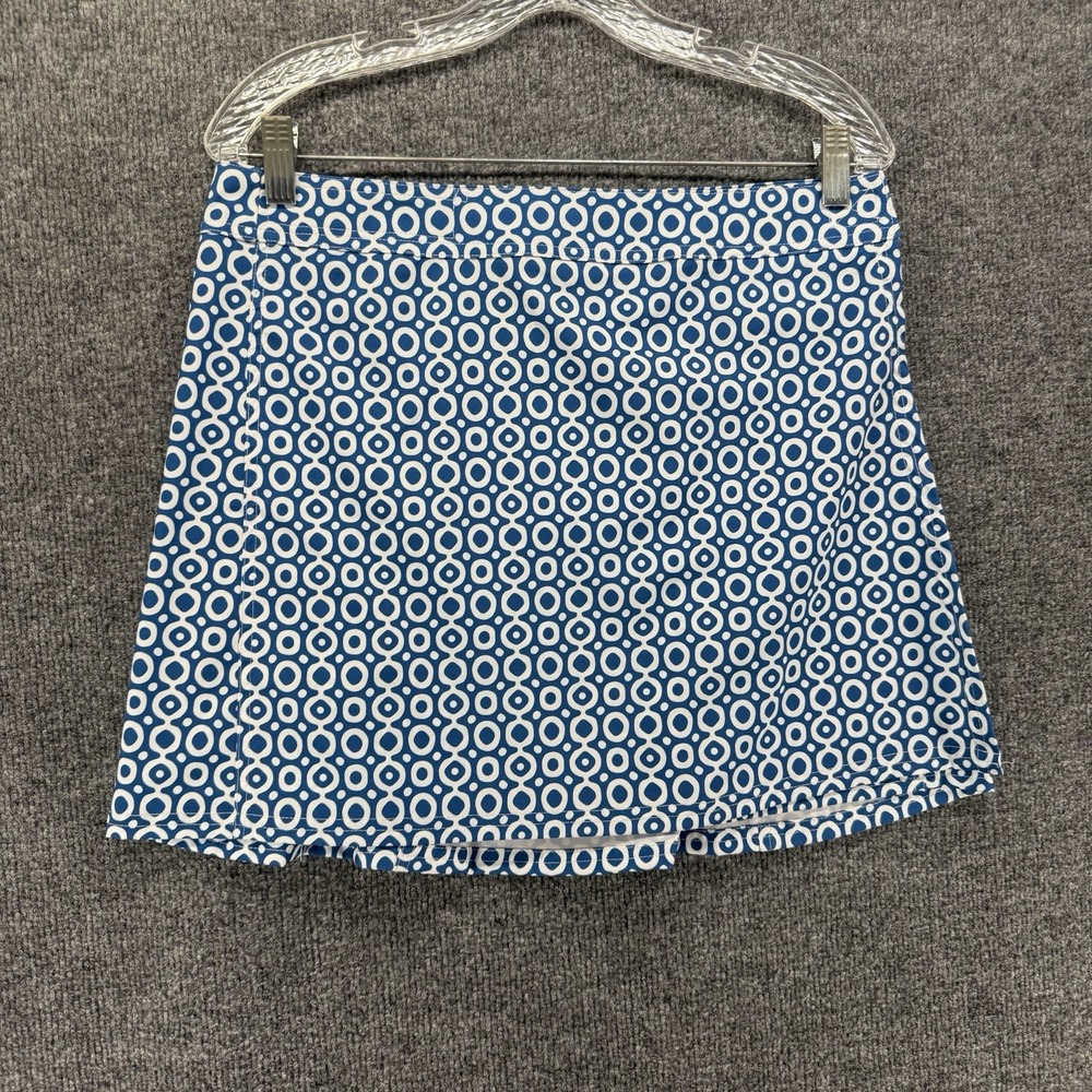Ripskirt Womens M Blue Circle Print Adjustable Wrap Skirt Beach Resort Vacation